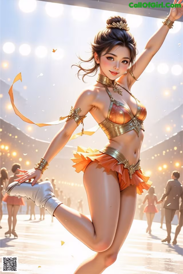 A woman in a bikini dancing on a stage.